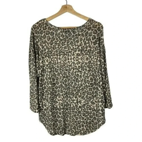 Almost Famous Brown Leopard Print Knit Long Sleeve XL - Picture 2 of 4